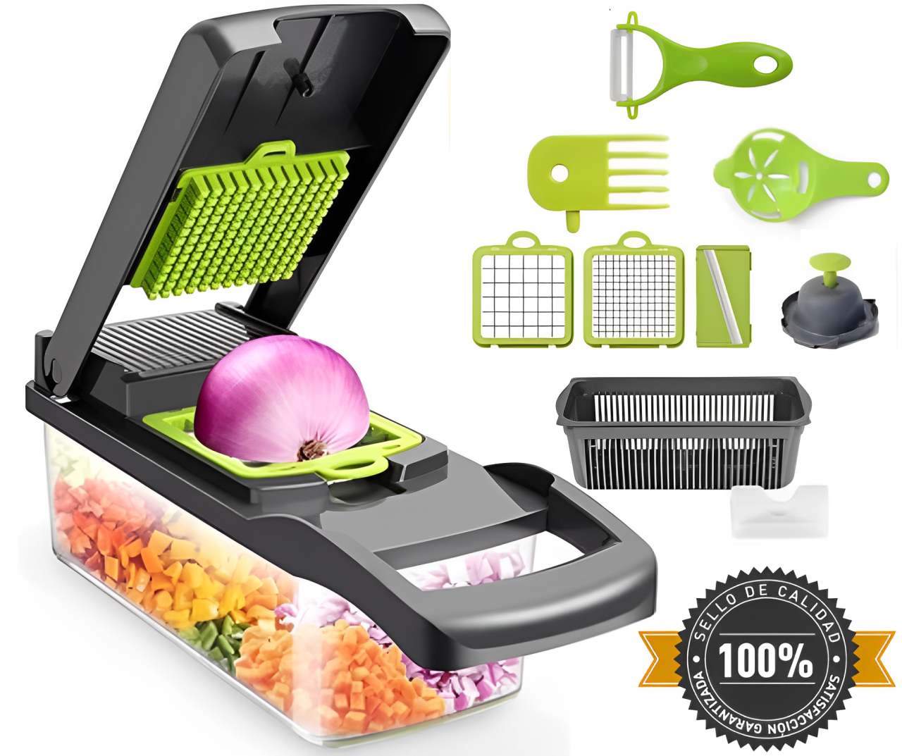 PICADORA DE VERDURAS 7 EN 1 SlicePro + UTENSILIOS DE REGALO